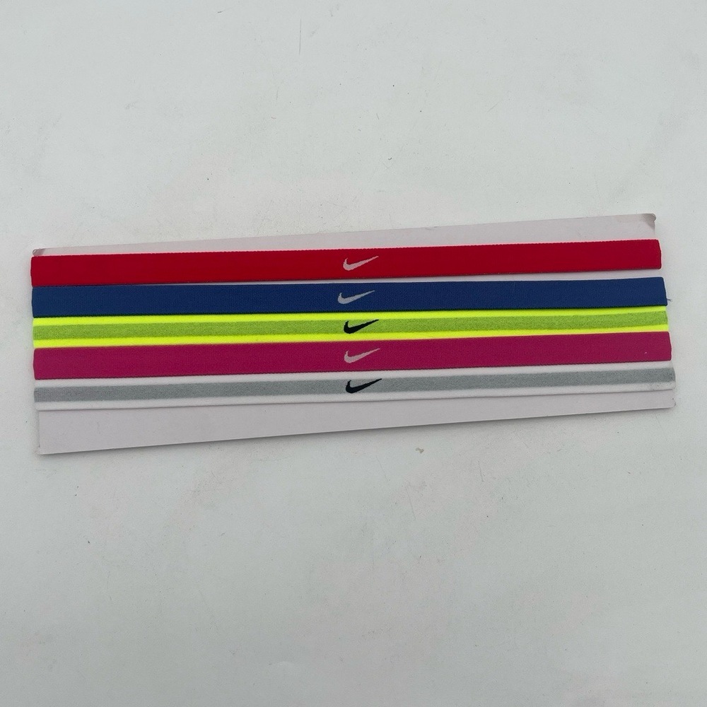 Nike Headbands 5‎ Pack Multi Color Headbands Skinny Non-Slip Swoosh Logo Unisex